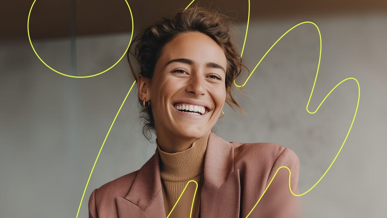 Smiling marketing professional