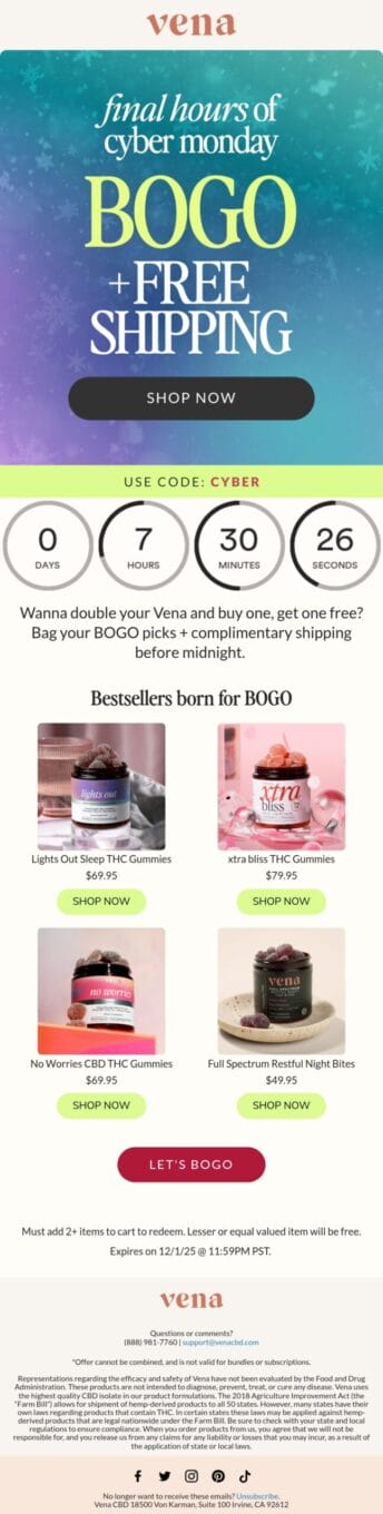 Holiday Marketing inspiration - Cyber Monday - Vena