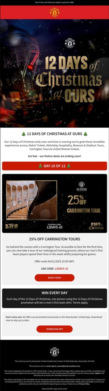 Holiday marketing inspiration - Christmas - Man Utd