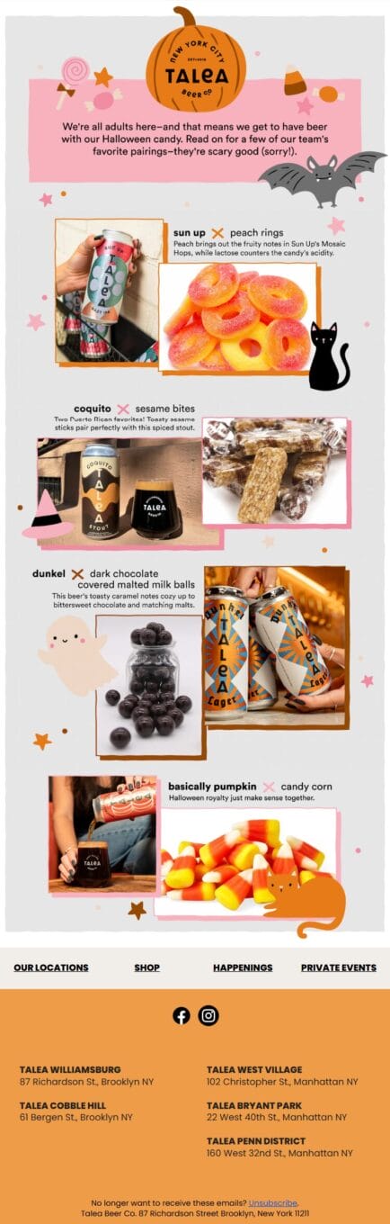 Holiday marketing inspiration - Halloween - Talea Beer Co