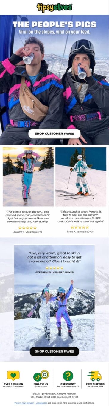 Holiday marketing inspiration - Christmas - Tipsy Elves