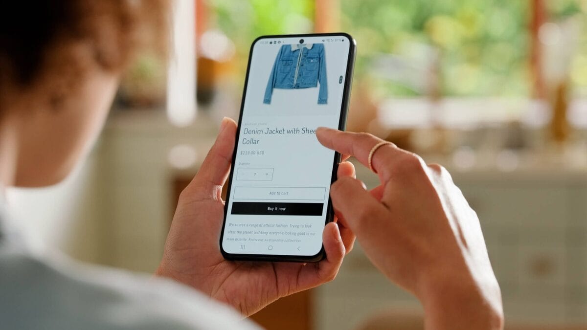 Woman at home making a purchase