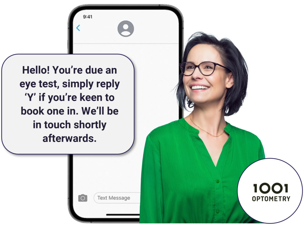 Example of sms campaign for 1001 Optometry
