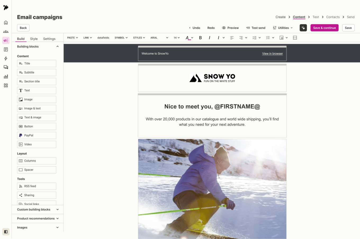 Dotdigital email editor