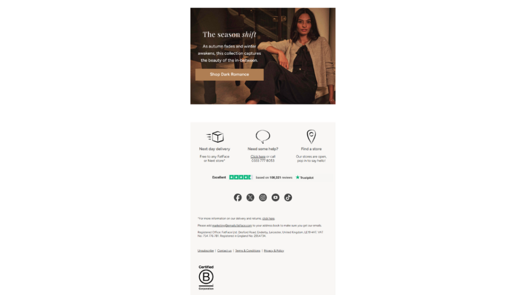 Email template with impressive footer design