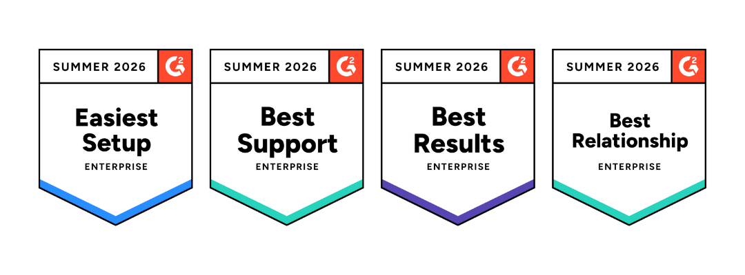 G2 badges highlighting Dotdigital as a leader in support, results and relationships