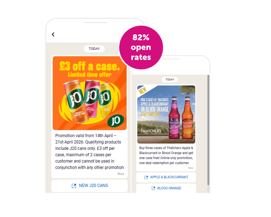 Leading UK pub chain whatsapp example