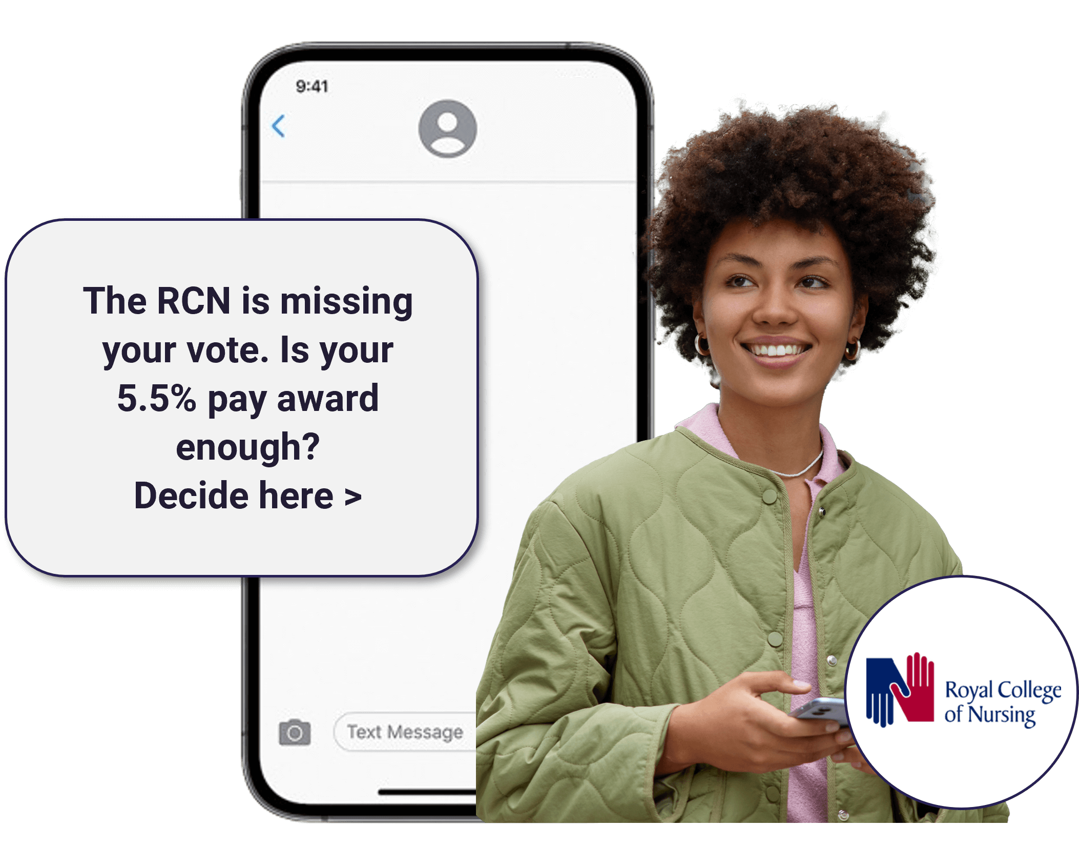 Example of SMS campaign used by Royal College of Nursing