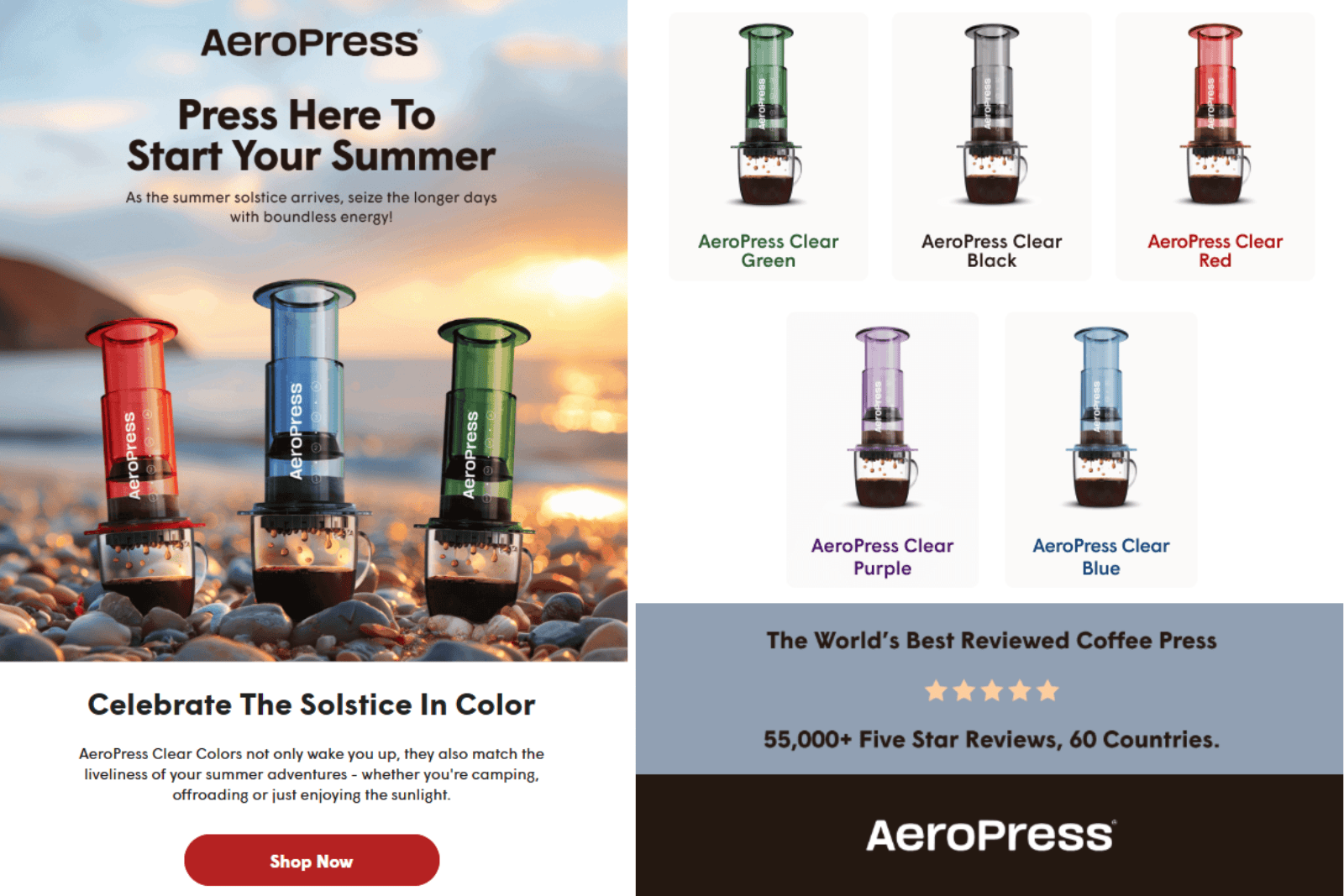 AeroPress email marketing campaign