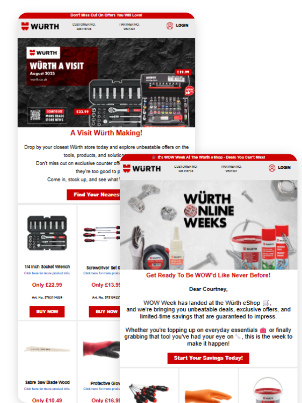 Wurth UK example of personalization 