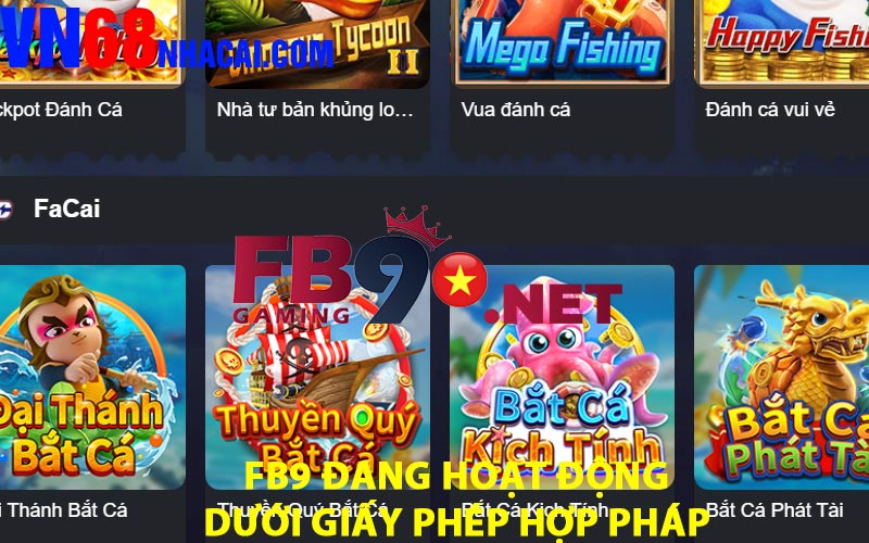 FB9 đang hoạt động dưới giấy phép hợp pháp