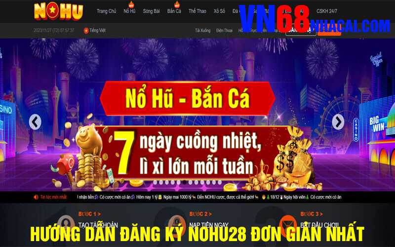 Hướng dẫn đăng ký Nohu28 đơn giản nhất