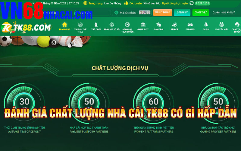 Đánh giá chất lượng nhà cái TK88 có gì hấp dẫn